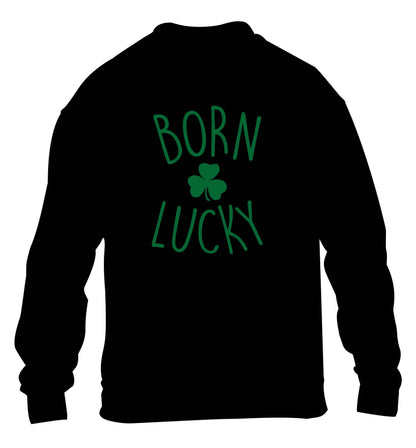 Born Lucky children's black sweater 12-13 Years
