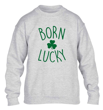 Born Lucky children's grey sweater 12-13 Years