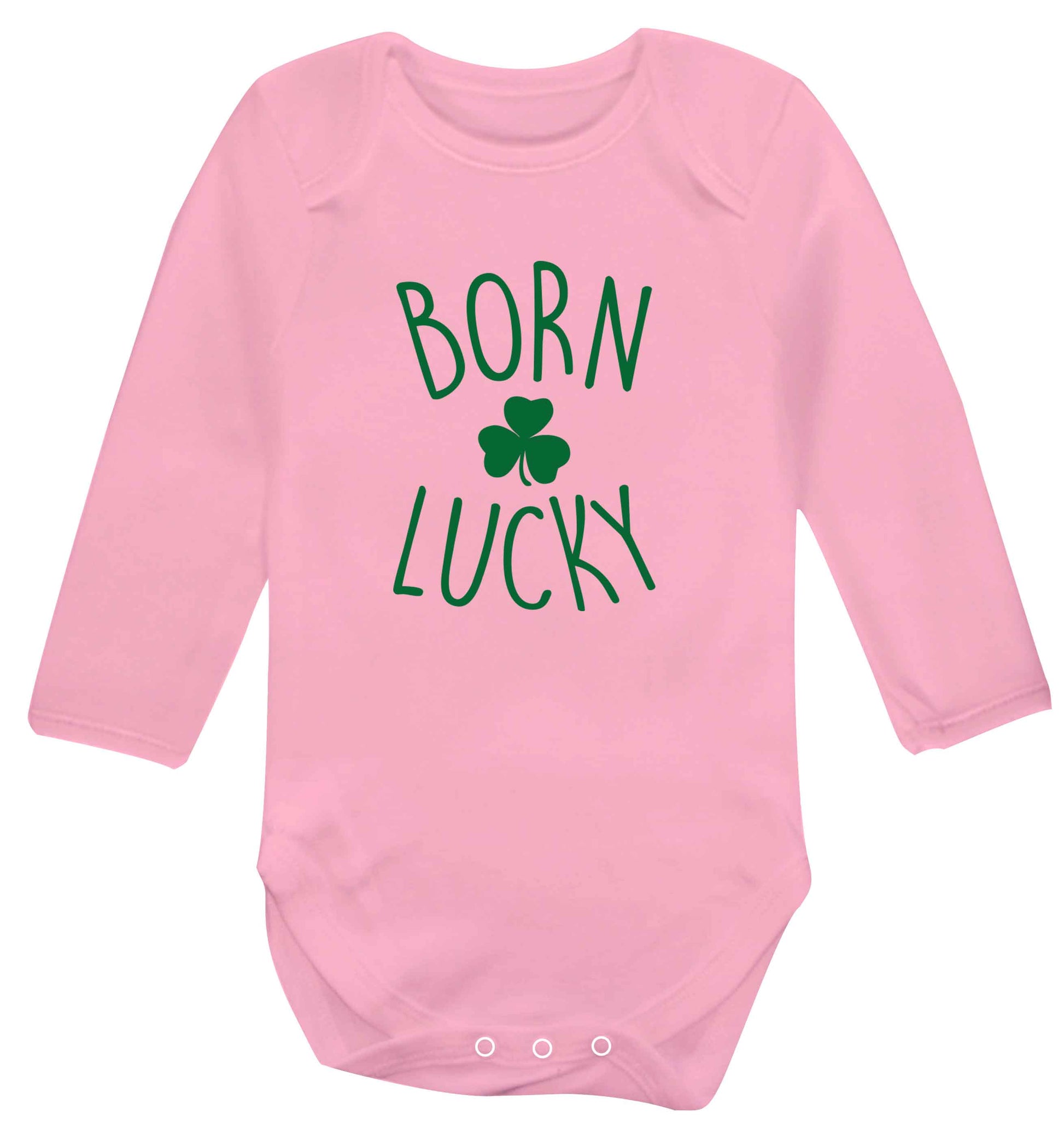 Born Lucky baby vest long sleeved pale pink 6-12 months