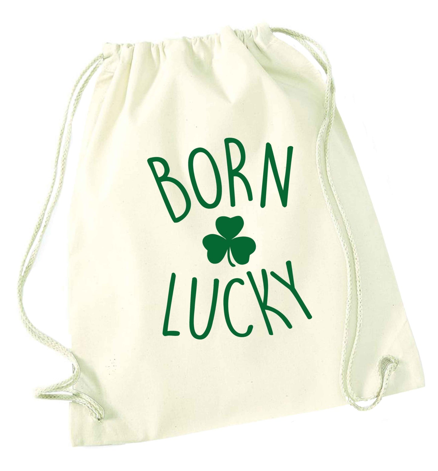  Born Lucky natural drawstring bag