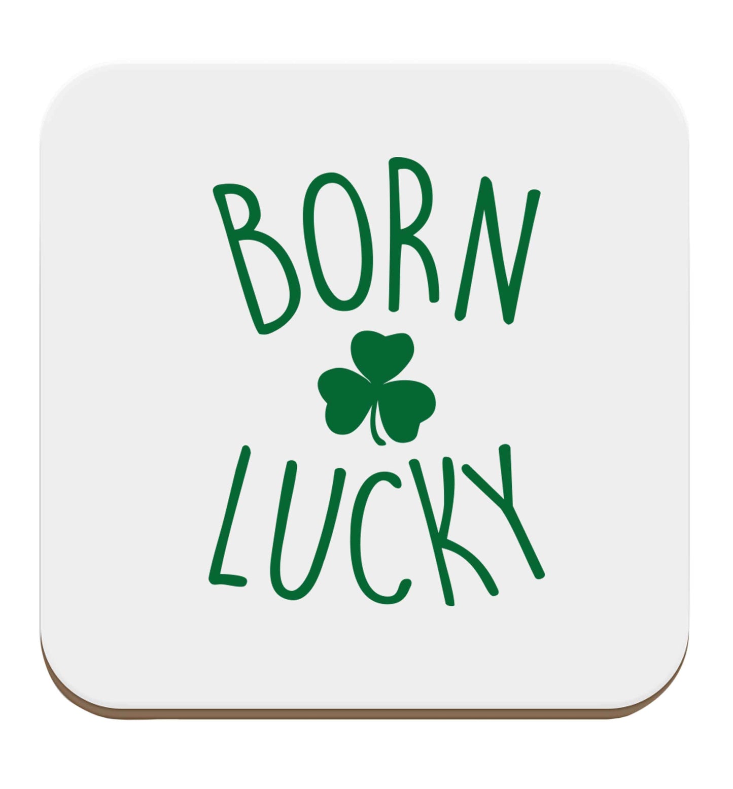  Born Lucky set of four coasters