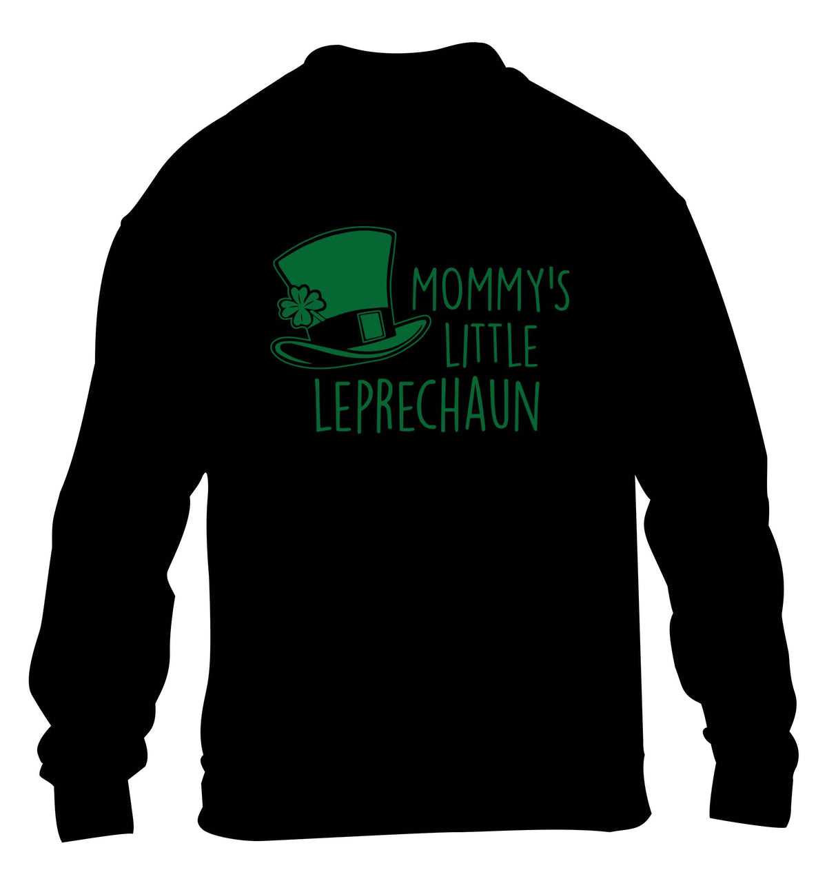 Mommy's little leprechaun children's black sweater 12-13 Years
