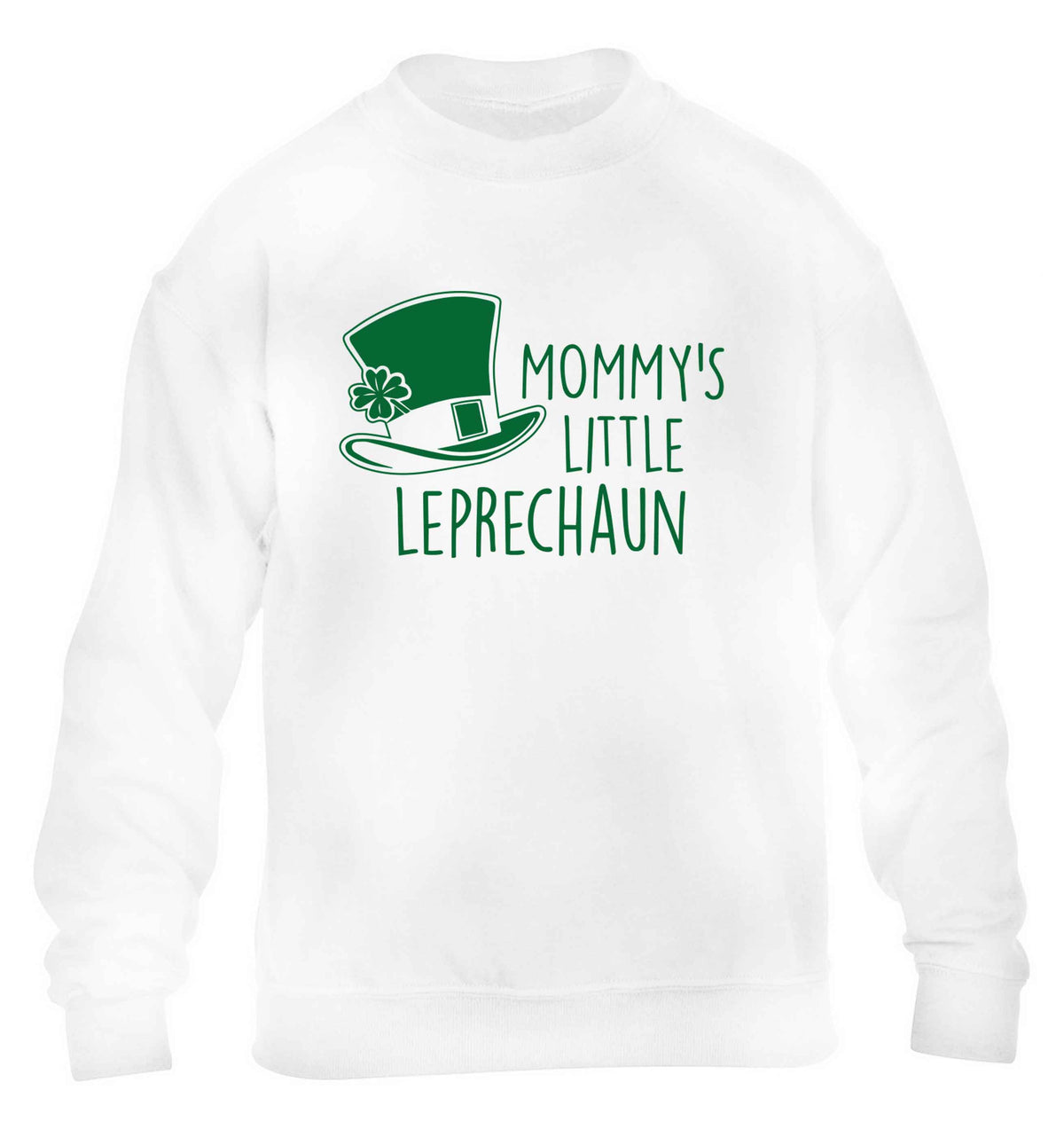 Mommy's little leprechaun children's white sweater 12-13 Years