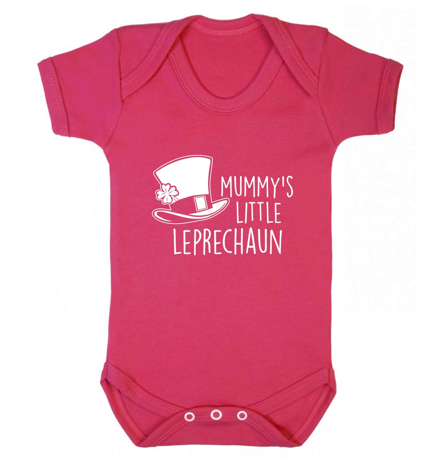 Mummy's little leprechaun baby vest dark pink 18-24 months