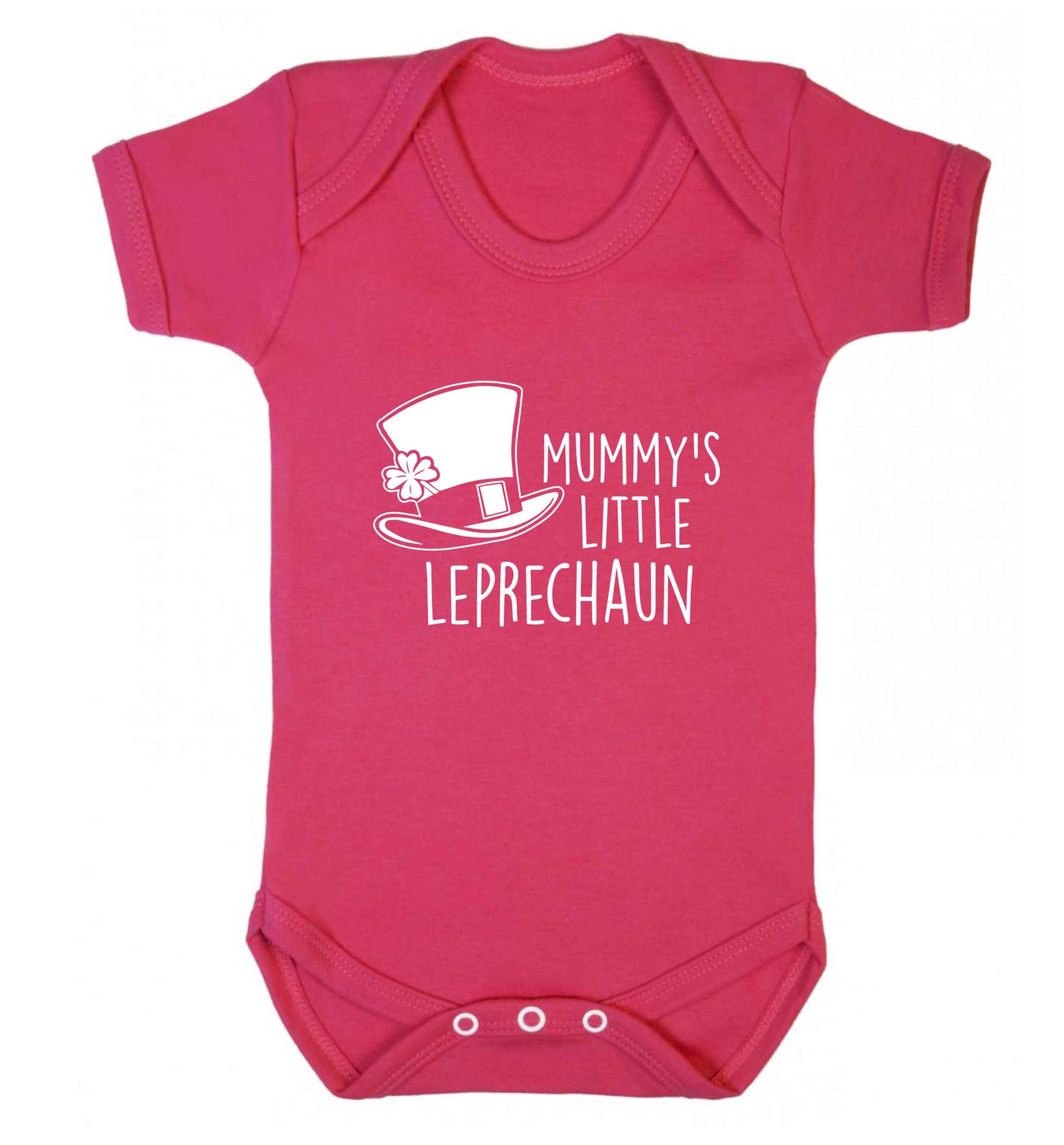 Mummy's little leprechaun baby vest dark pink 18-24 months