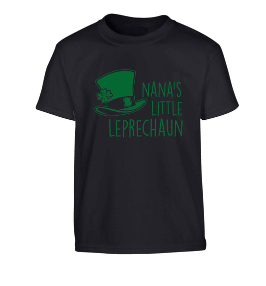 Nana's little leprechaun Children's black Tshirt 12-13 Years