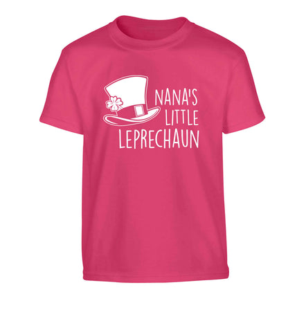Nana's little leprechaun Children's pink Tshirt 12-13 Years