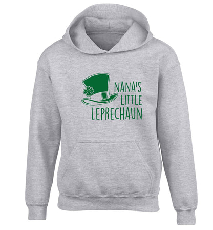 Nana's little leprechaun children's grey hoodie 12-13 Years