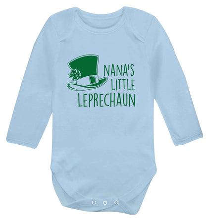 Nana's little leprechaun baby vest long sleeved pale blue 6-12 months