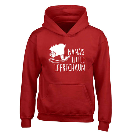 Nana's little leprechaun children's red hoodie 12-13 Years