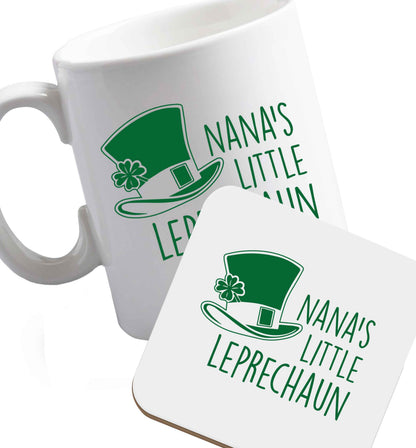 10 oz Favourite Type Pan Pancake ceramic mug and coaster set right handed