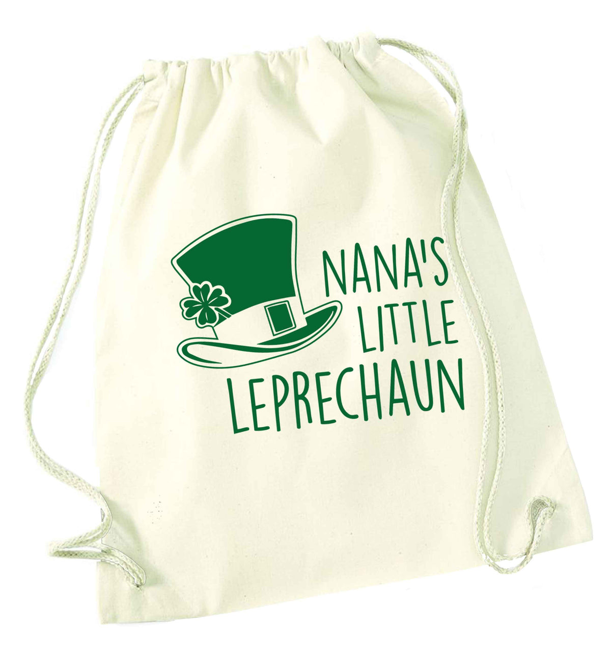 Nana's little leprechaun natural drawstring bag