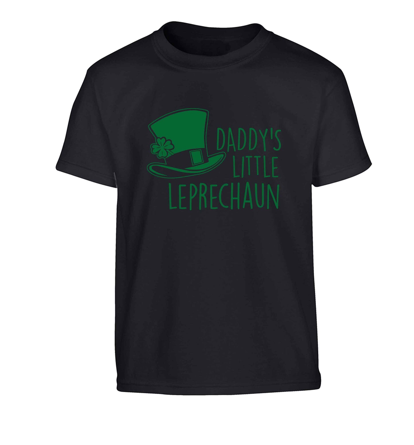 Daddy's little leprechaun Children's black Tshirt 12-13 Years
