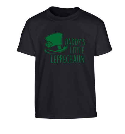 Daddy's little leprechaun Children's black Tshirt 12-13 Years