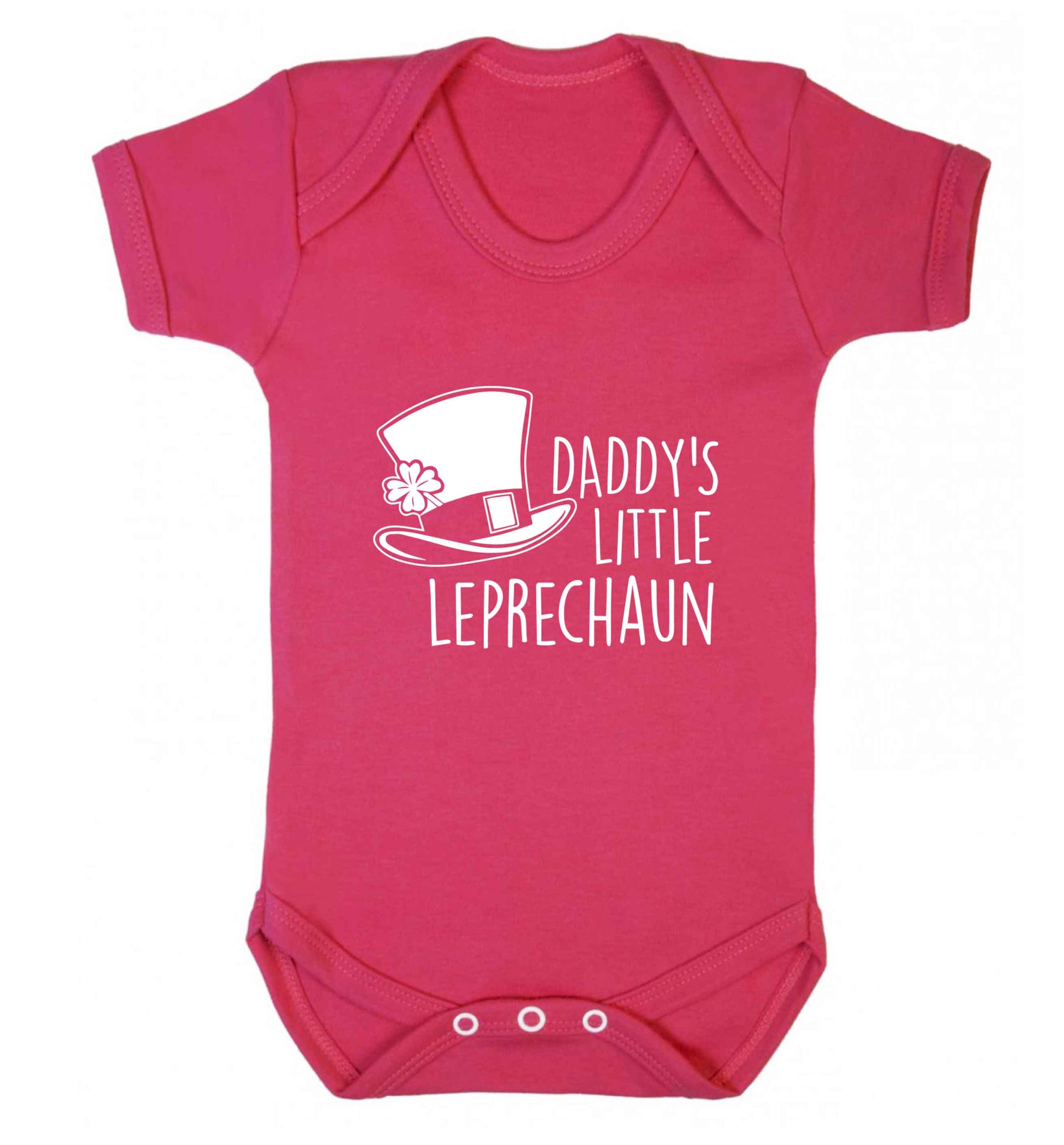 Daddy's little leprechaun baby vest dark pink 18-24 months