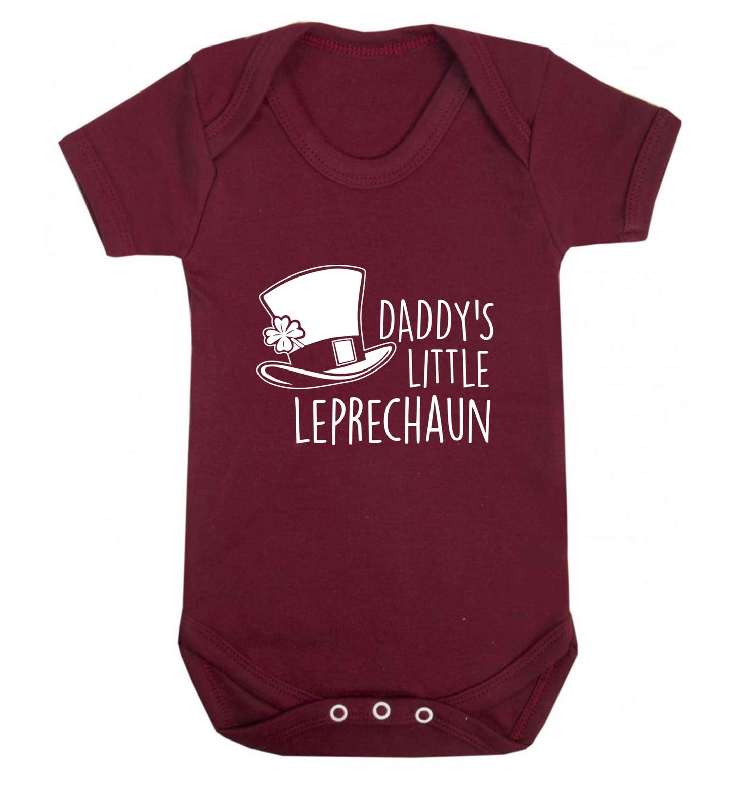 Daddy's little leprechaun baby vest maroon 18-24 months