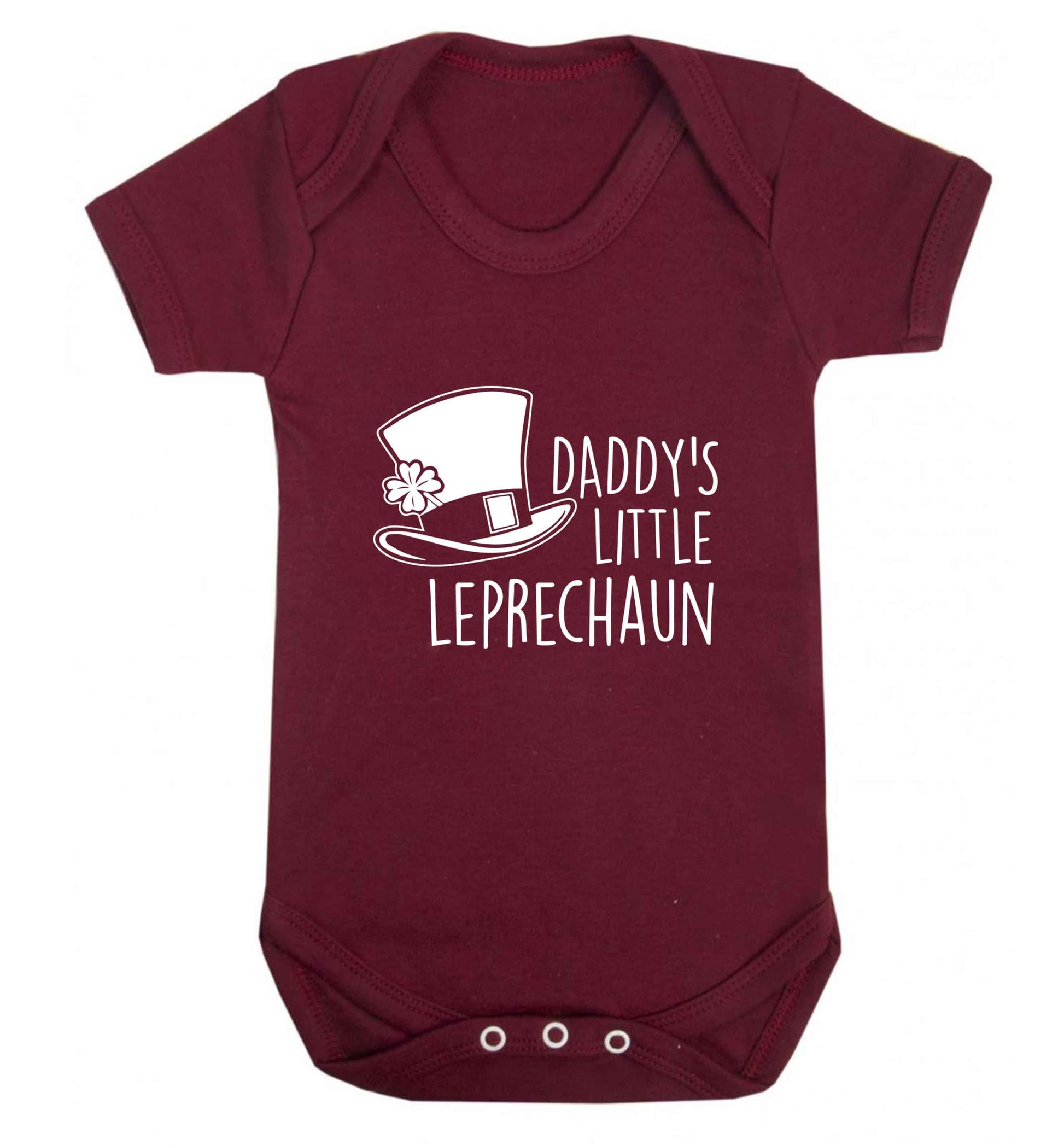 Daddy's little leprechaun baby vest maroon 18-24 months
