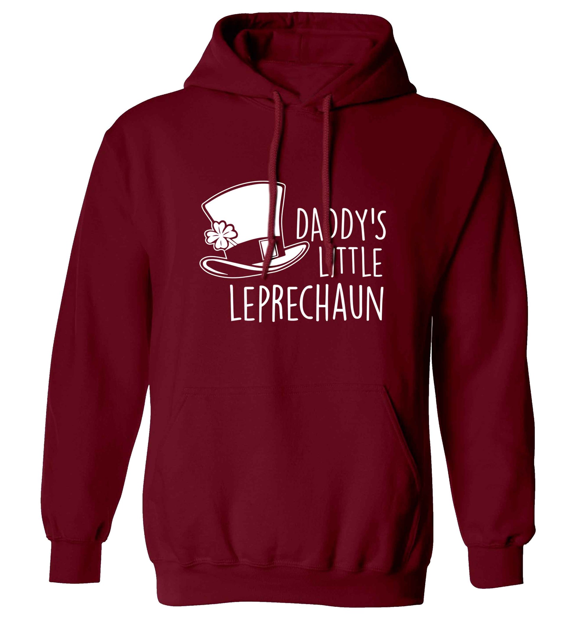 Daddy's little leprechaun adults unisex maroon hoodie 2XL