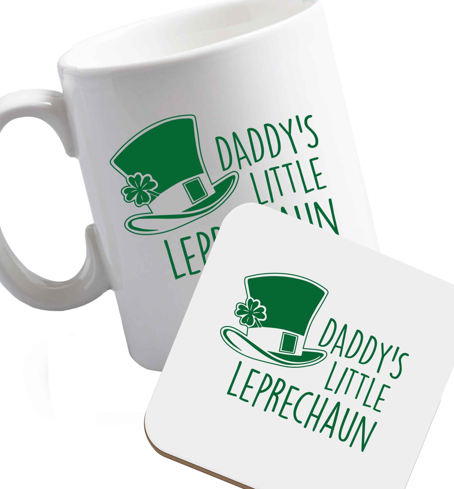 10 oz Favourite Type Pan Pancake ceramic mug and coaster set right handed