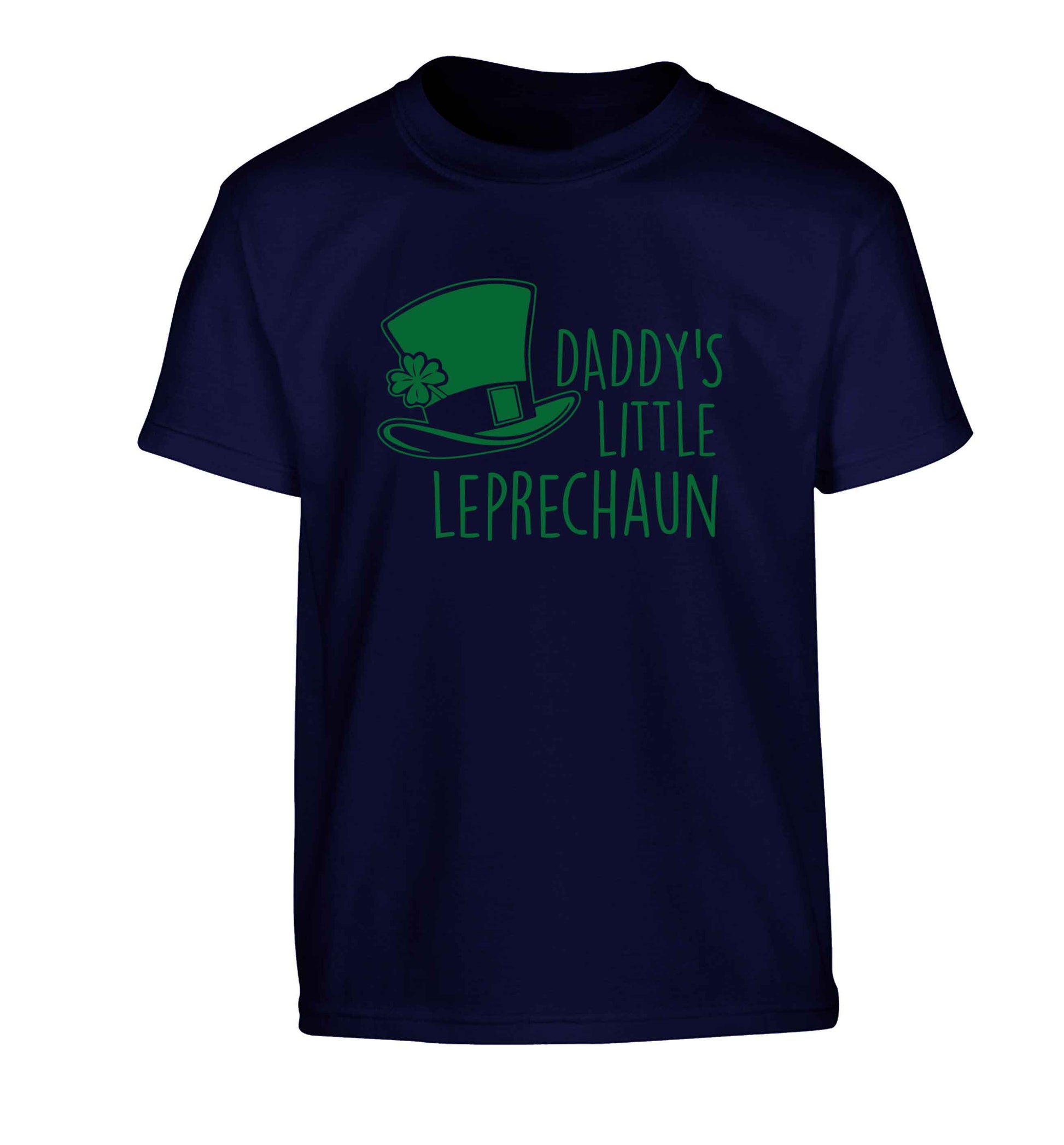 Daddy's little leprechaun Children's navy Tshirt 12-13 Years