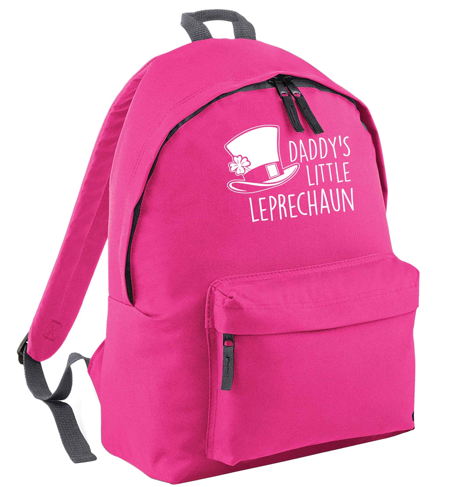 Daddy's little leprechaun pink adults backpack