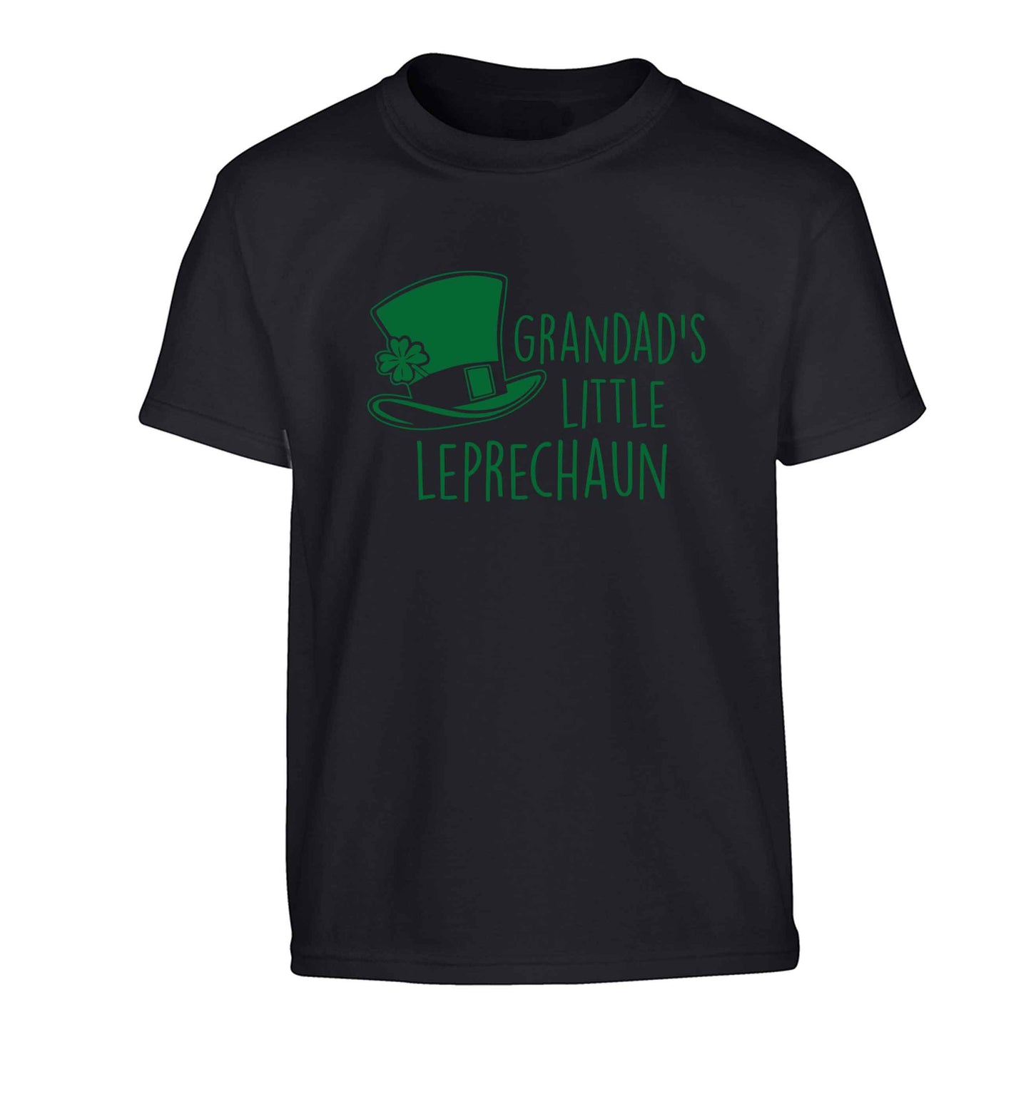 Grandad's little leprechaun Children's black Tshirt 12-13 Years