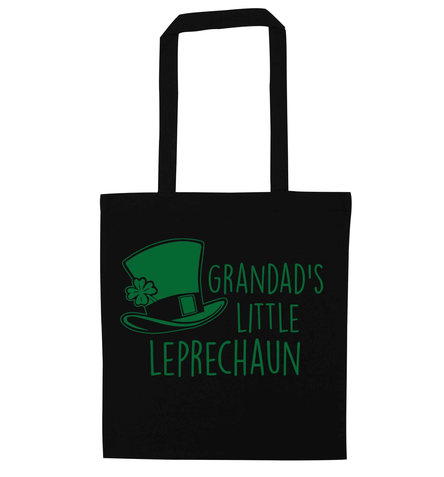 Grandad's little leprechaun black tote bag