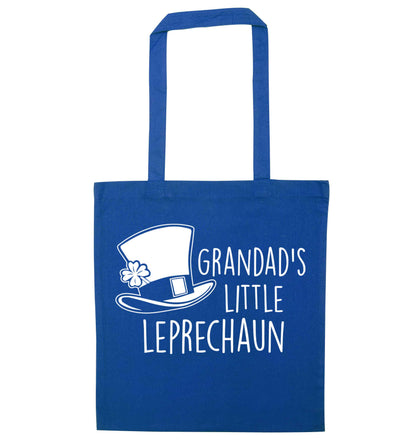 Grandad's little leprechaun blue tote bag