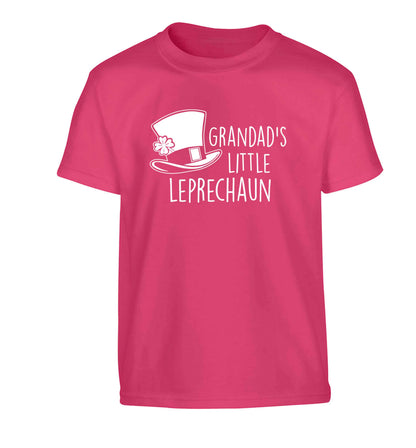 Grandad's little leprechaun Children's pink Tshirt 12-13 Years