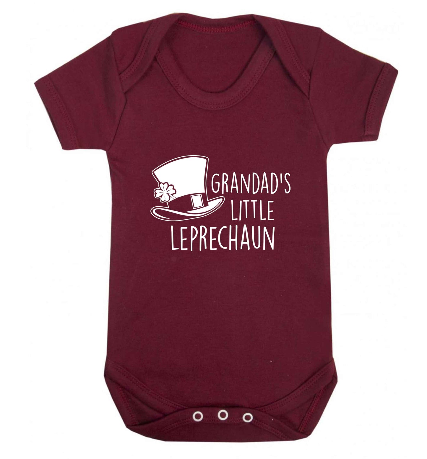 Grandad's little leprechaun baby vest maroon 18-24 months