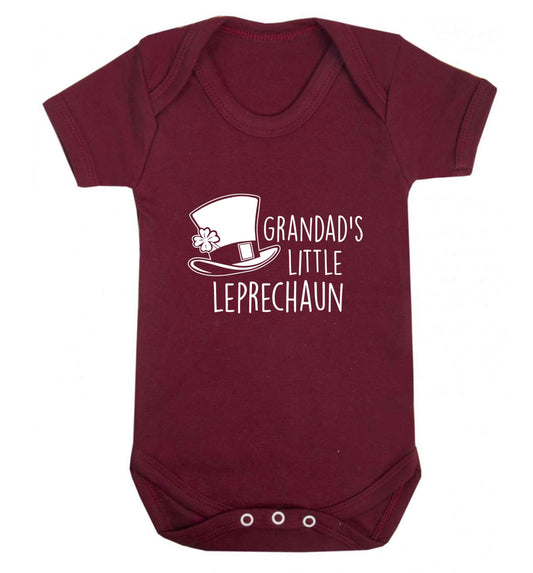Grandad's little leprechaun baby vest maroon 18-24 months