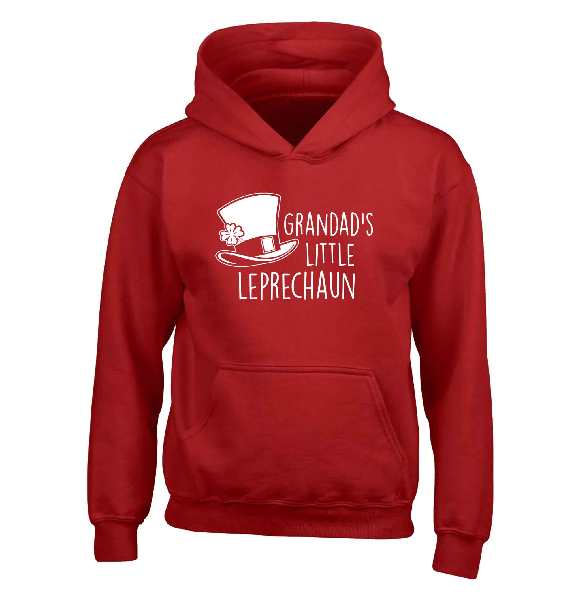Grandad's little leprechaun children's red hoodie 12-13 Years