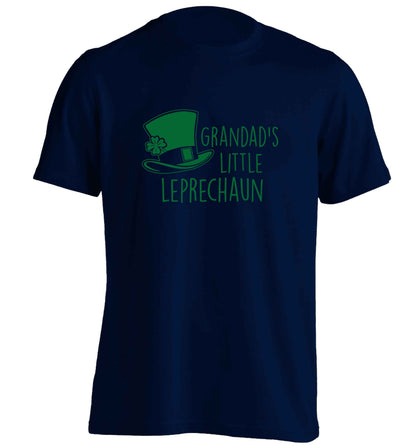Grandad's little leprechaun adults unisex navy Tshirt 2XL