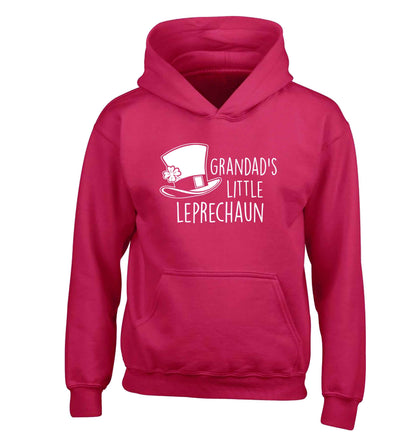 Grandad's little leprechaun children's pink hoodie 12-13 Years