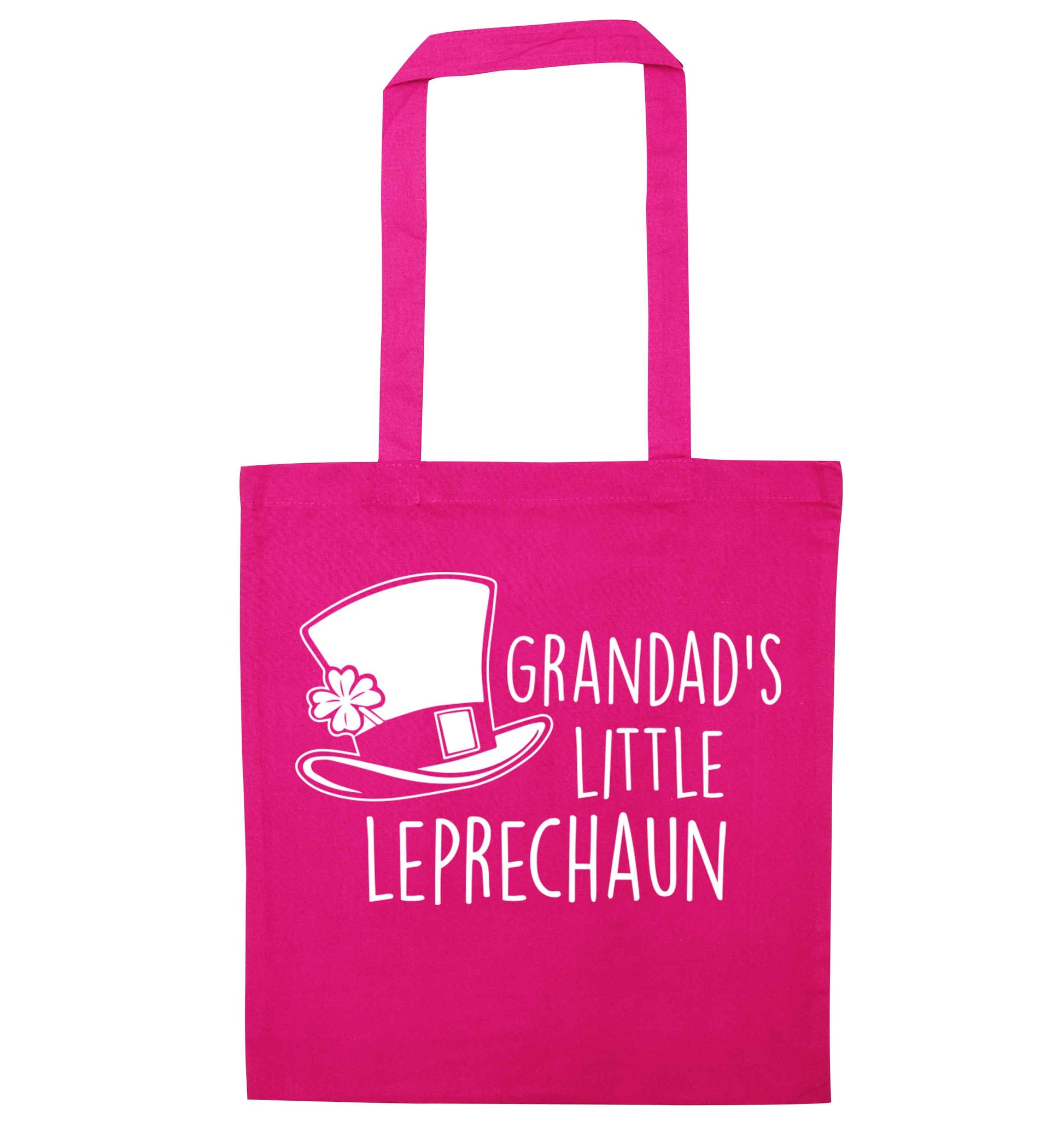 Grandad's little leprechaun pink tote bag