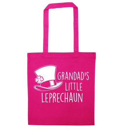 Grandad's little leprechaun pink tote bag