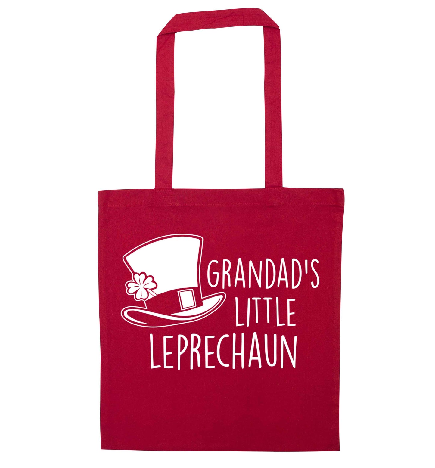 Grandad's little leprechaun red tote bag