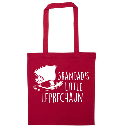 Grandad's little leprechaun red tote bag