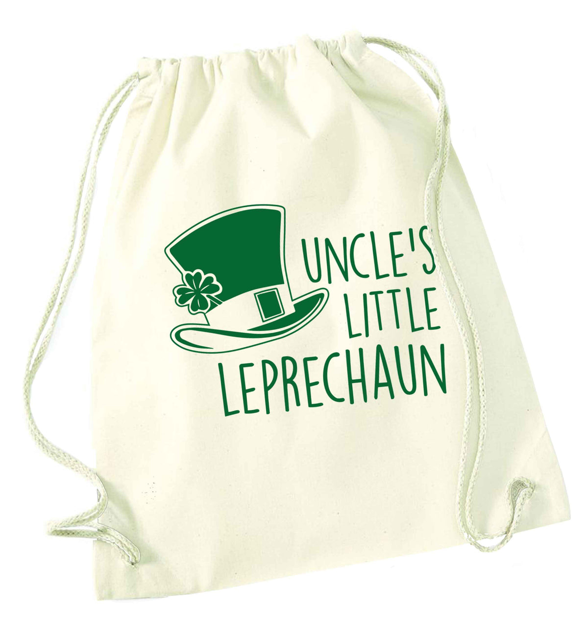 Uncles little leprechaun natural drawstring bag