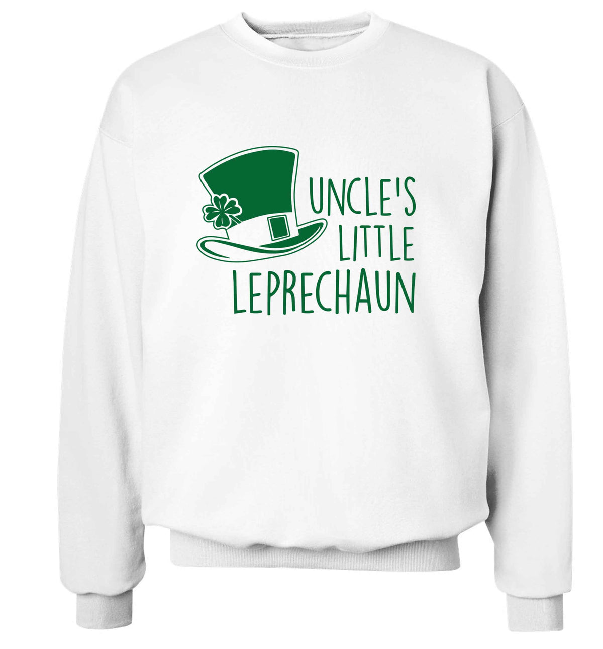 Uncles little leprechaun adult's unisex white sweater 2XL