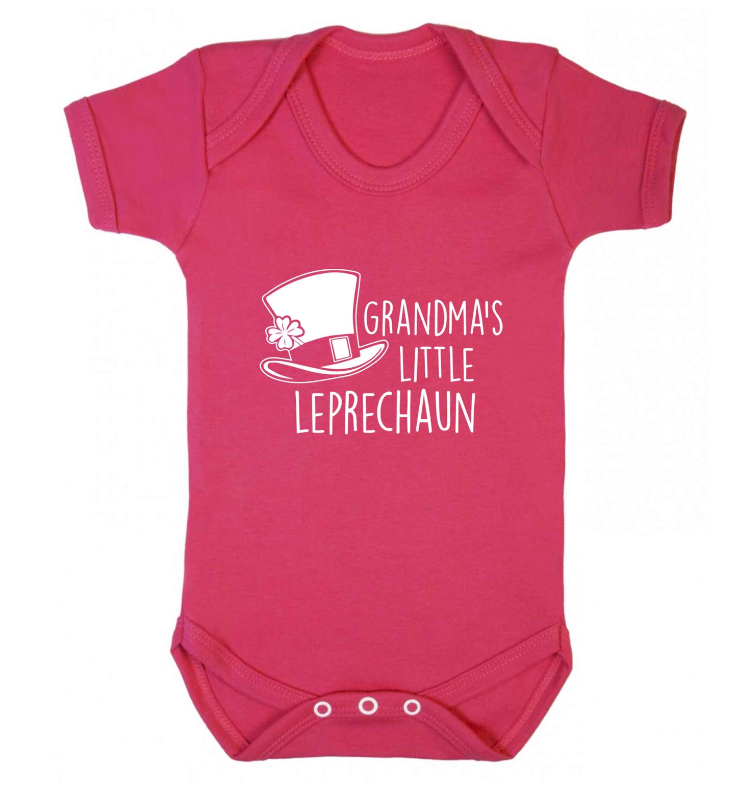 Grandma's little leprechaun baby vest dark pink 18-24 months