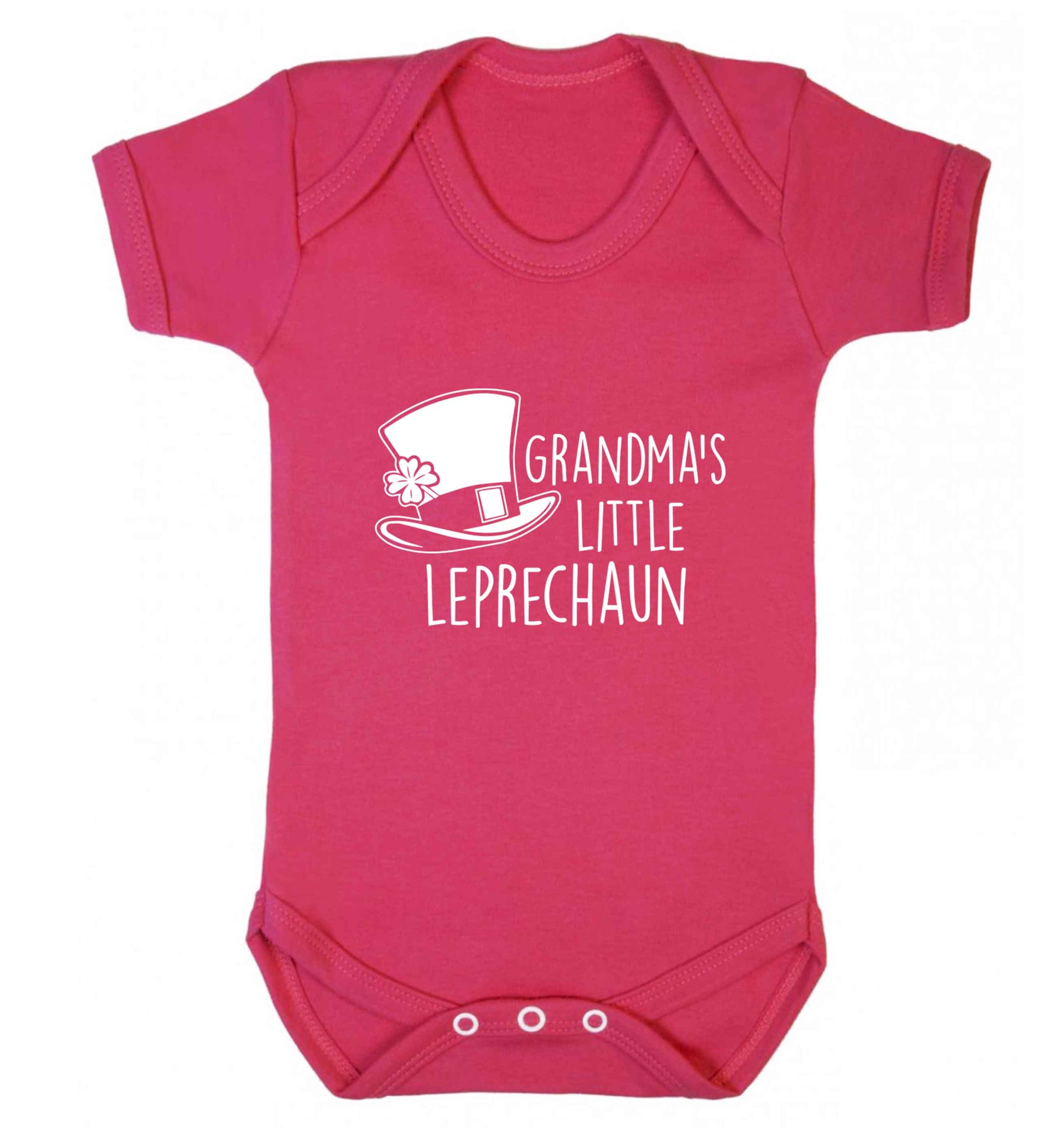 Grandma's little leprechaun baby vest dark pink 18-24 months