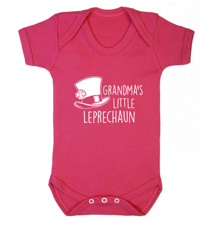 Grandma's little leprechaun baby vest dark pink 18-24 months