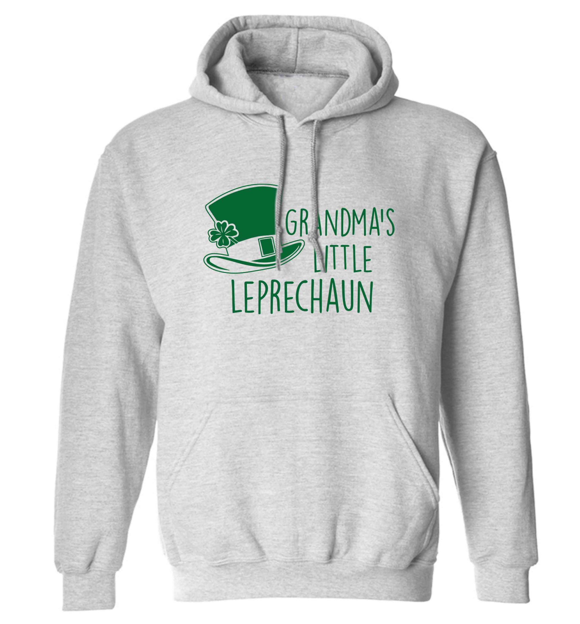Grandma's little leprechaun adults unisex grey hoodie 2XL