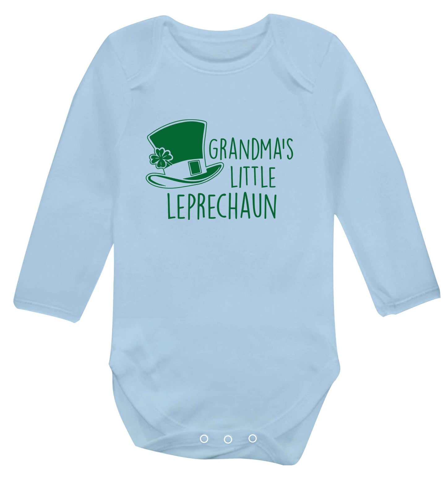 Grandma's little leprechaun baby vest long sleeved pale blue 6-12 months