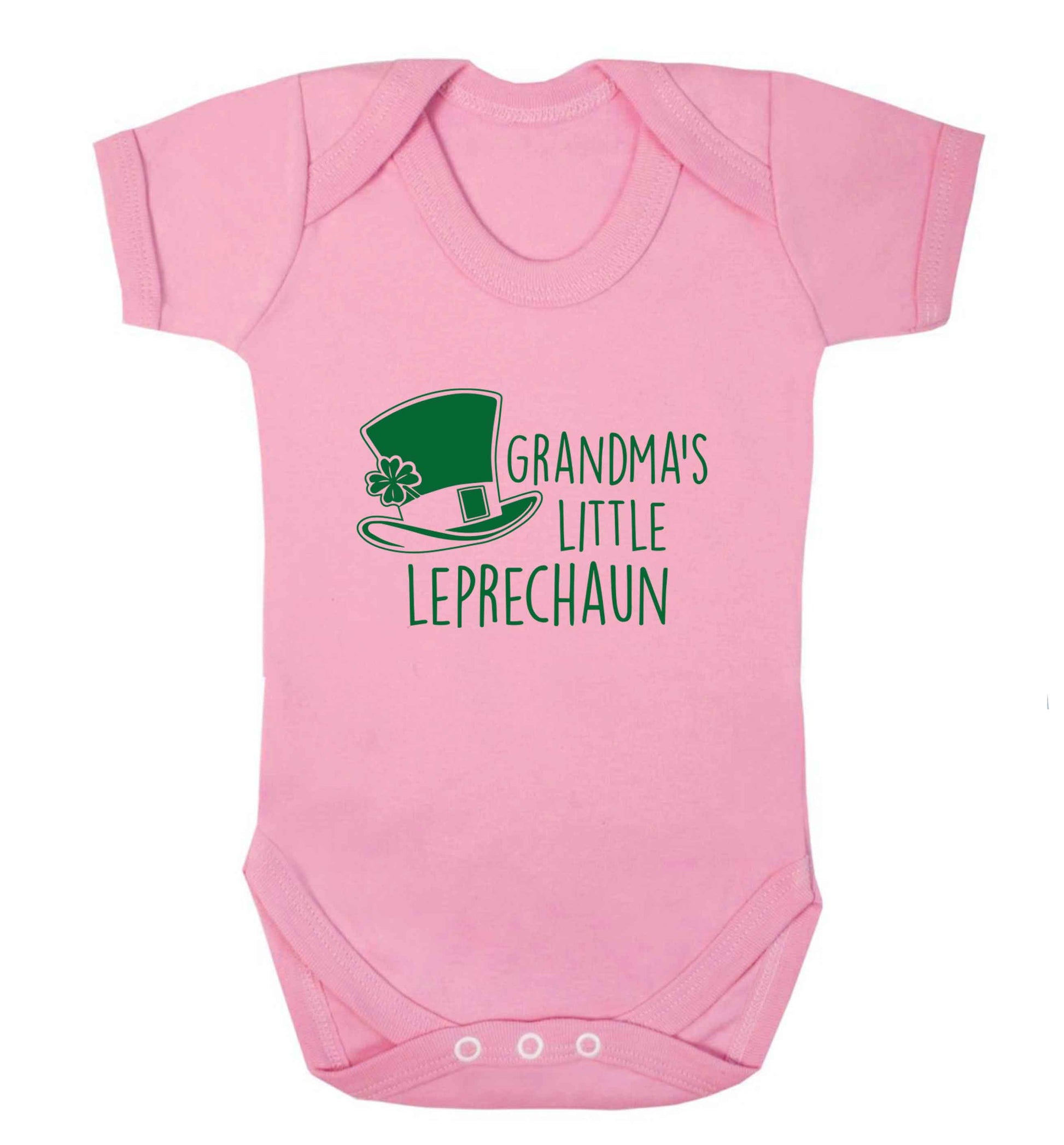 Grandma's little leprechaun baby vest pale pink 18-24 months