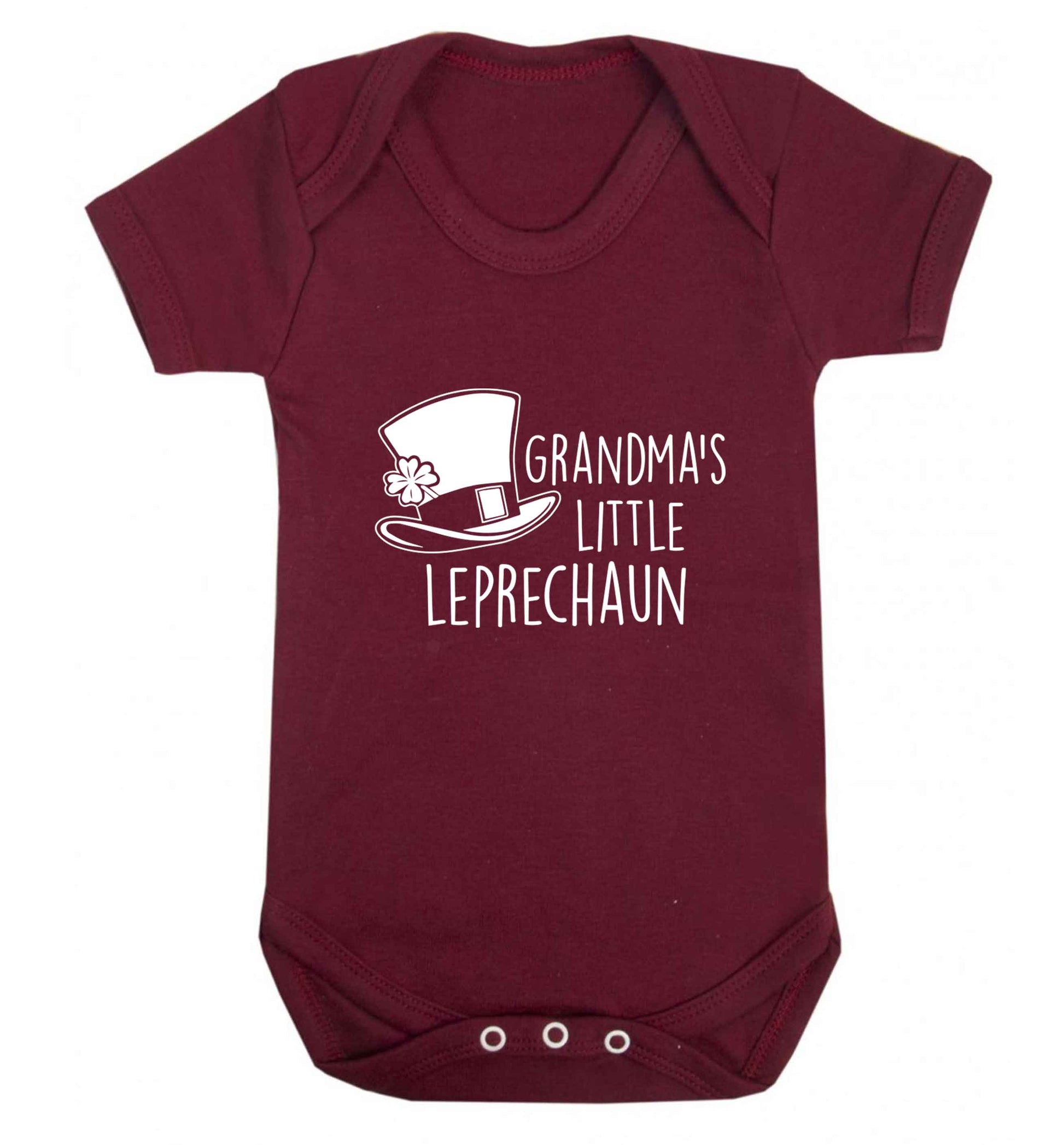 Grandma's little leprechaun baby vest maroon 18-24 months