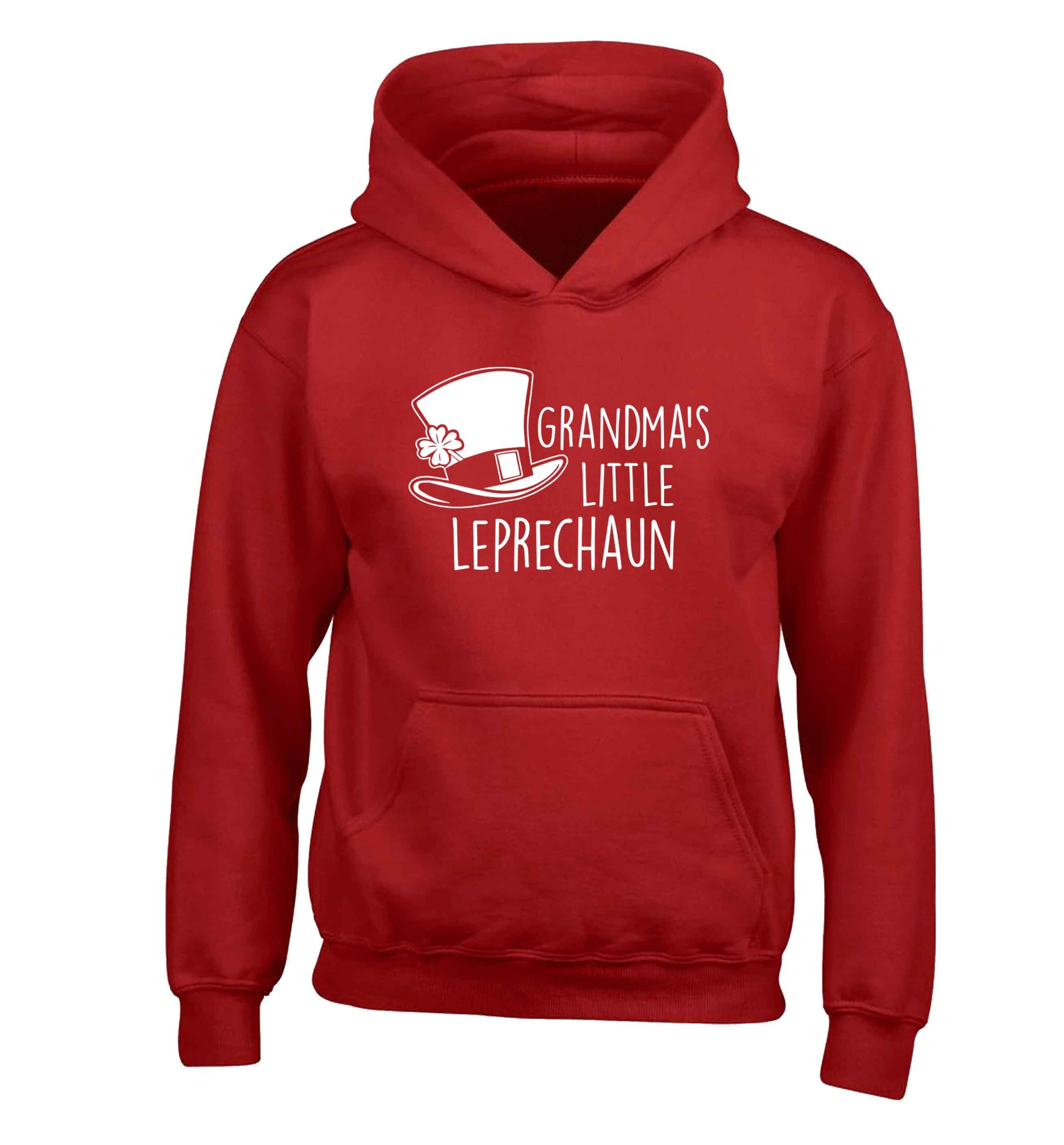 Grandma's little leprechaun children's red hoodie 12-13 Years