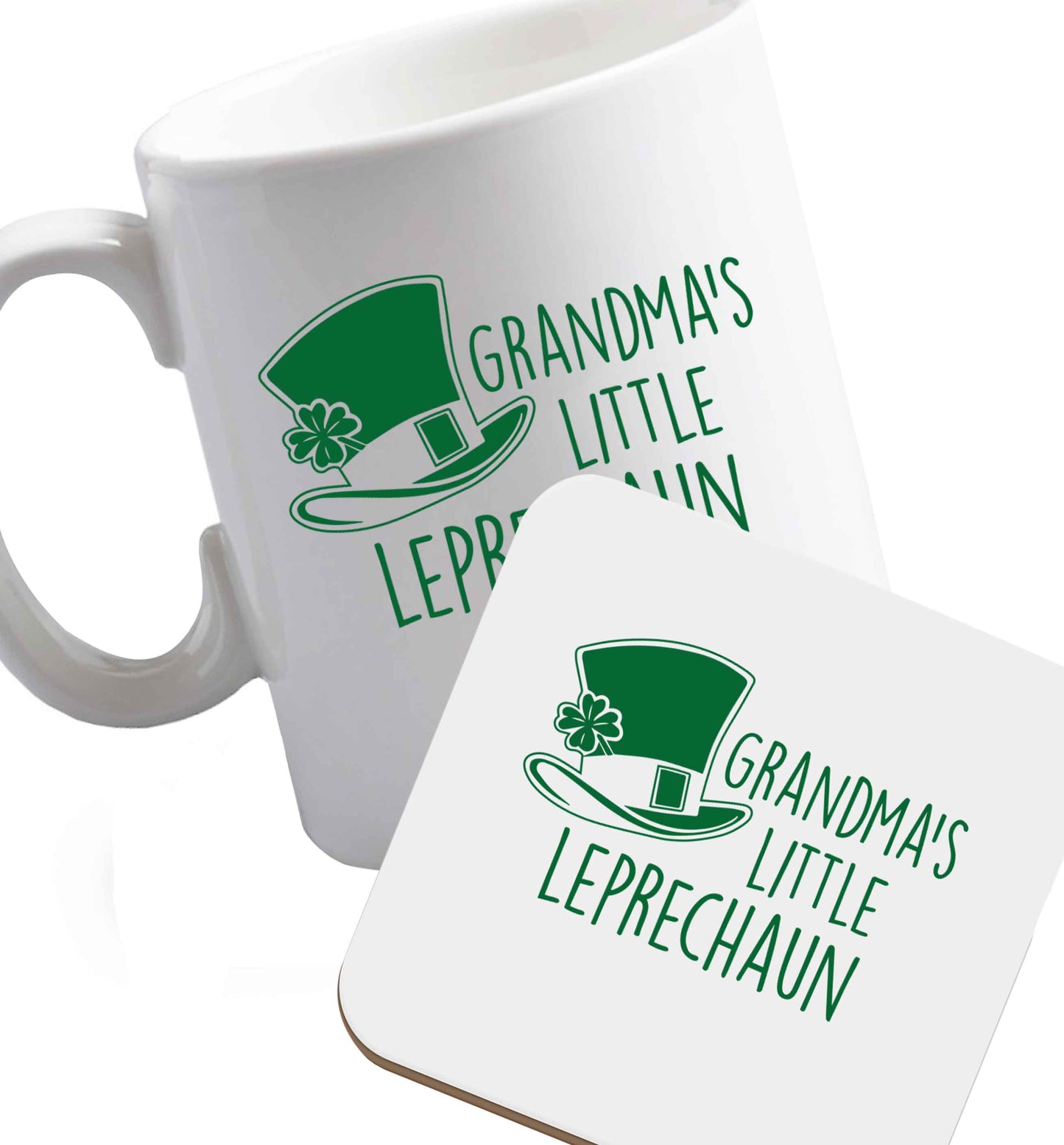 10 oz Favourite Type Pan Pancake ceramic mug and coaster set right handed