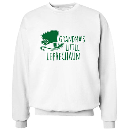 Grandma's little leprechaun adult's unisex white sweater 2XL